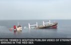 Sinking of the "Eternity C" in the Red Sea. Source: Screenshot from Huthi video on YouTube
