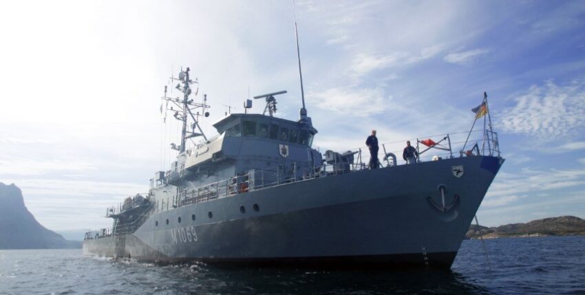 Minehunting boat M 1069 Homburg returns home from a 3-month deployment in the North and Baltic Seas. Photo: Bundeswehr / Friedrich Weishaupt