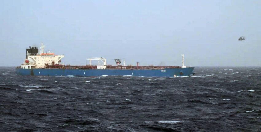 Crude oil tanker GRINCH released after penalty payment. Photo: French General Staff