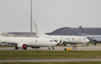 Ein deutsche P-8A Poseidon (Mitte) neben einer französichen Bregeut Atlantic und einem britischen Seefernaufklärer P-8 auf dem Stützpunkt Lossiemouth. Foto: UK MOD © Crown Copyright 2026 AS1 Ellice Gardner