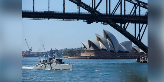 Das MUSV Sea Hunter nahm 2023 an bilateralen Übungen mit der australischen Marine teil. Foto: US Navy
