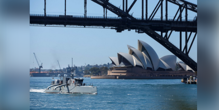 Das MUSV Sea Hunter nahm 2023 an bilateralen Übungen mit der australischen Marine teil. Foto: US Navy