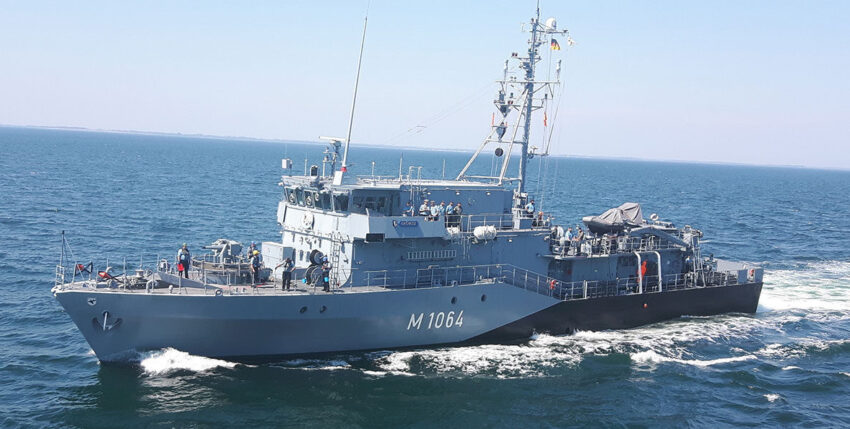 The GRÖMITZ minesweeper was built at the Rendsburg Kröger shipyard, photo: Dieter Hanel