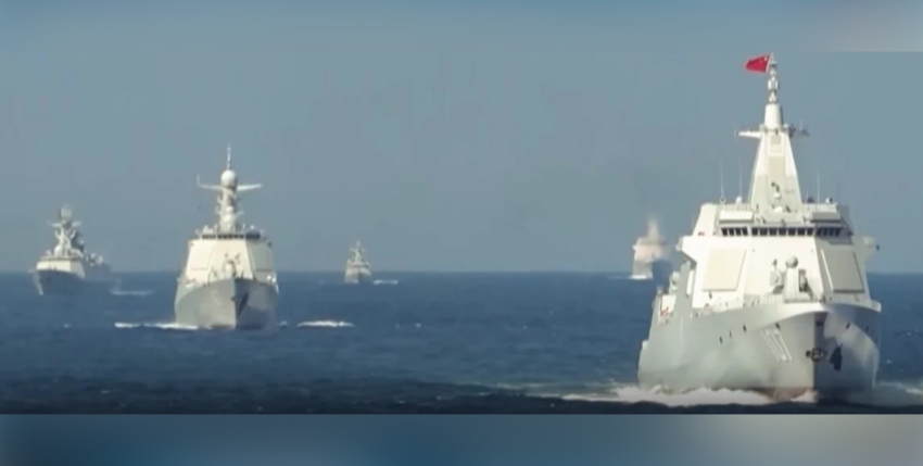 Zerstörer ZUNYI (107/Typ055) führt einen Flottenverband an. Foto: China Military Online