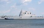 USS ZUMWALT being removed from HII Ingalls Shipbuilding. Photo: HII